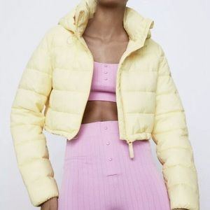 Zara cropped puffer coat